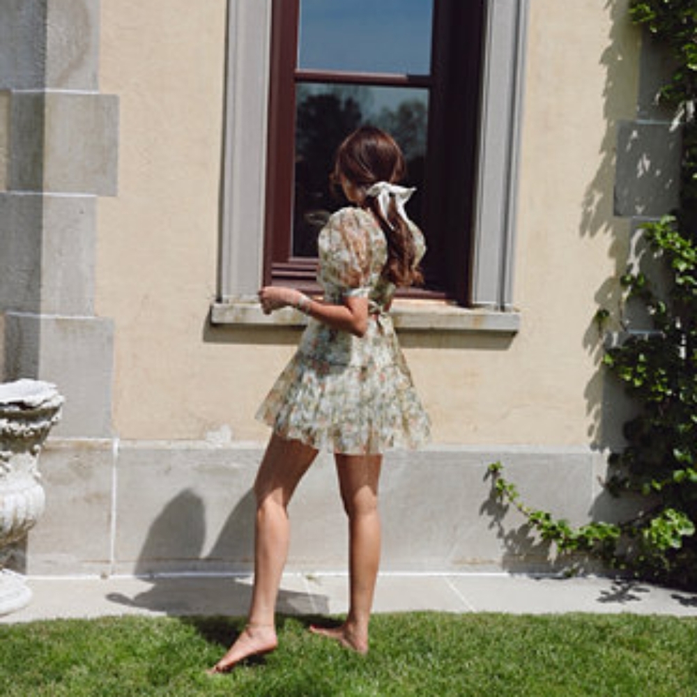 Danielle Bernstein flower organza dress